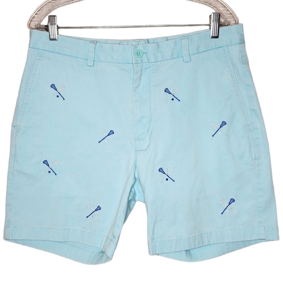 Vineyard Vines Lacrosse Embroidered Breaker Shorts - Pool Side 7" Size 33 - Picture 1 of 14